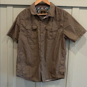 🌿 Prana Breathe Cotton Short Sleeve Button Down Shirt - Men’s Large
